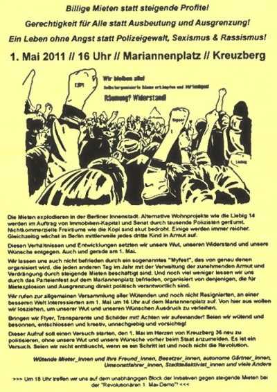 2011 unangemeldete Demo gegen steigende Mieten 16 Uhr